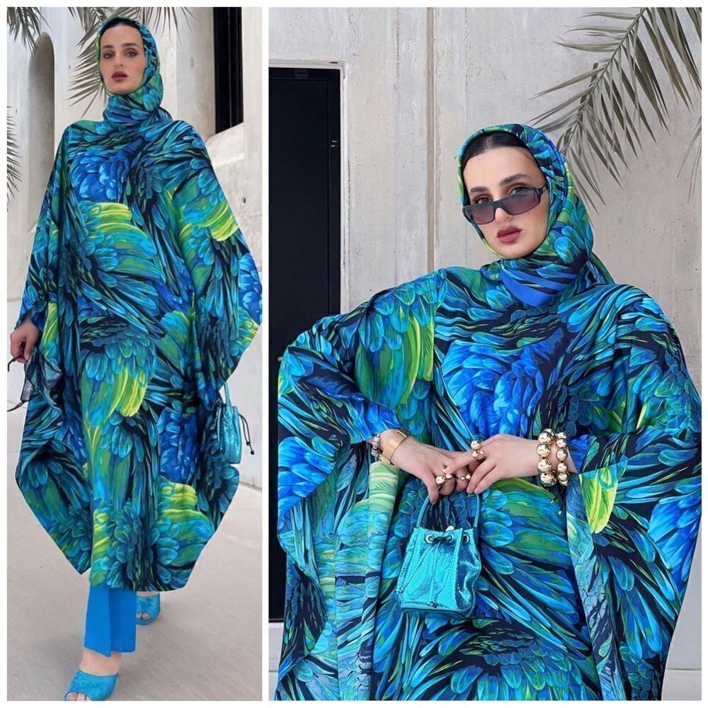 H&M Satin Floral Kaftan Dress Ramadan Limited Modest Collection New